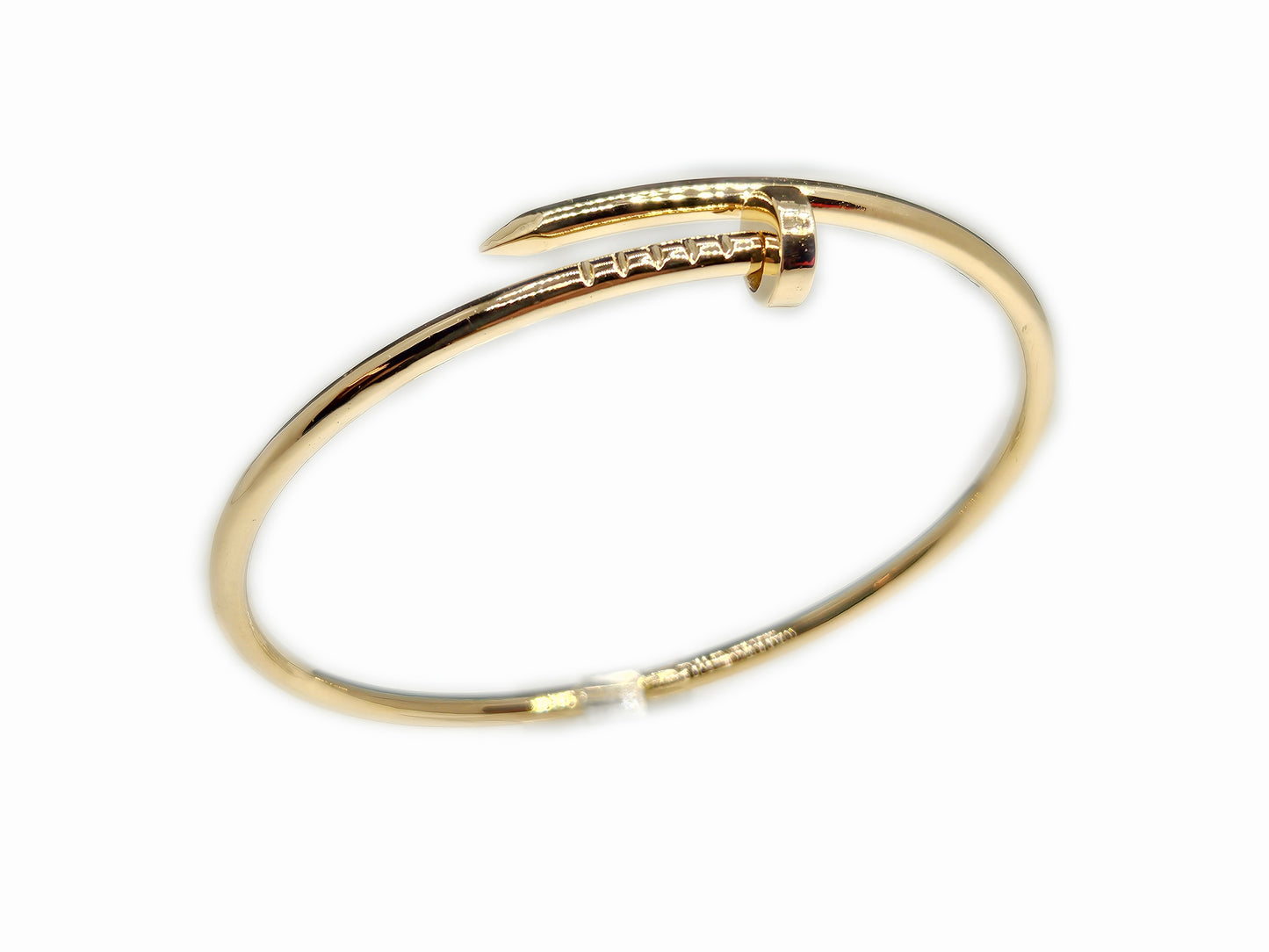 18K Gold Bangle with Nail Design