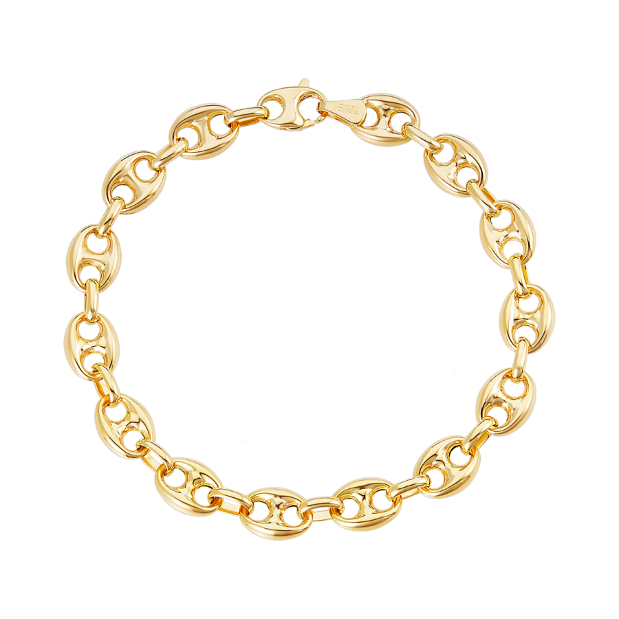 Puffy Link Gold Bracelet 8mm