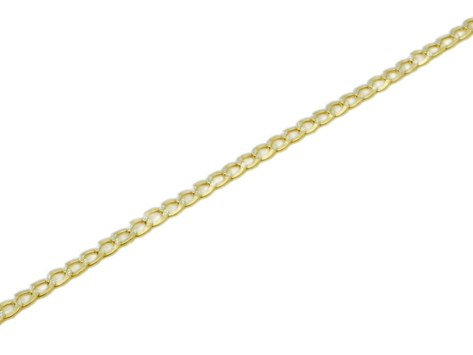 Flat Curb Gold Bracelet 4mm