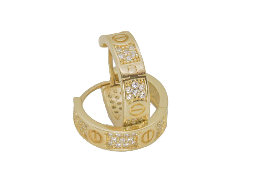 Paire de Huggies en or avec motif à Vis