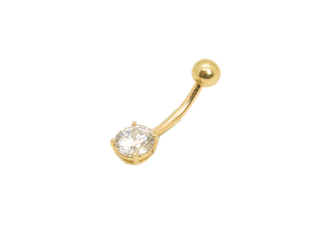 Solitaire Belly Button Gold Stud