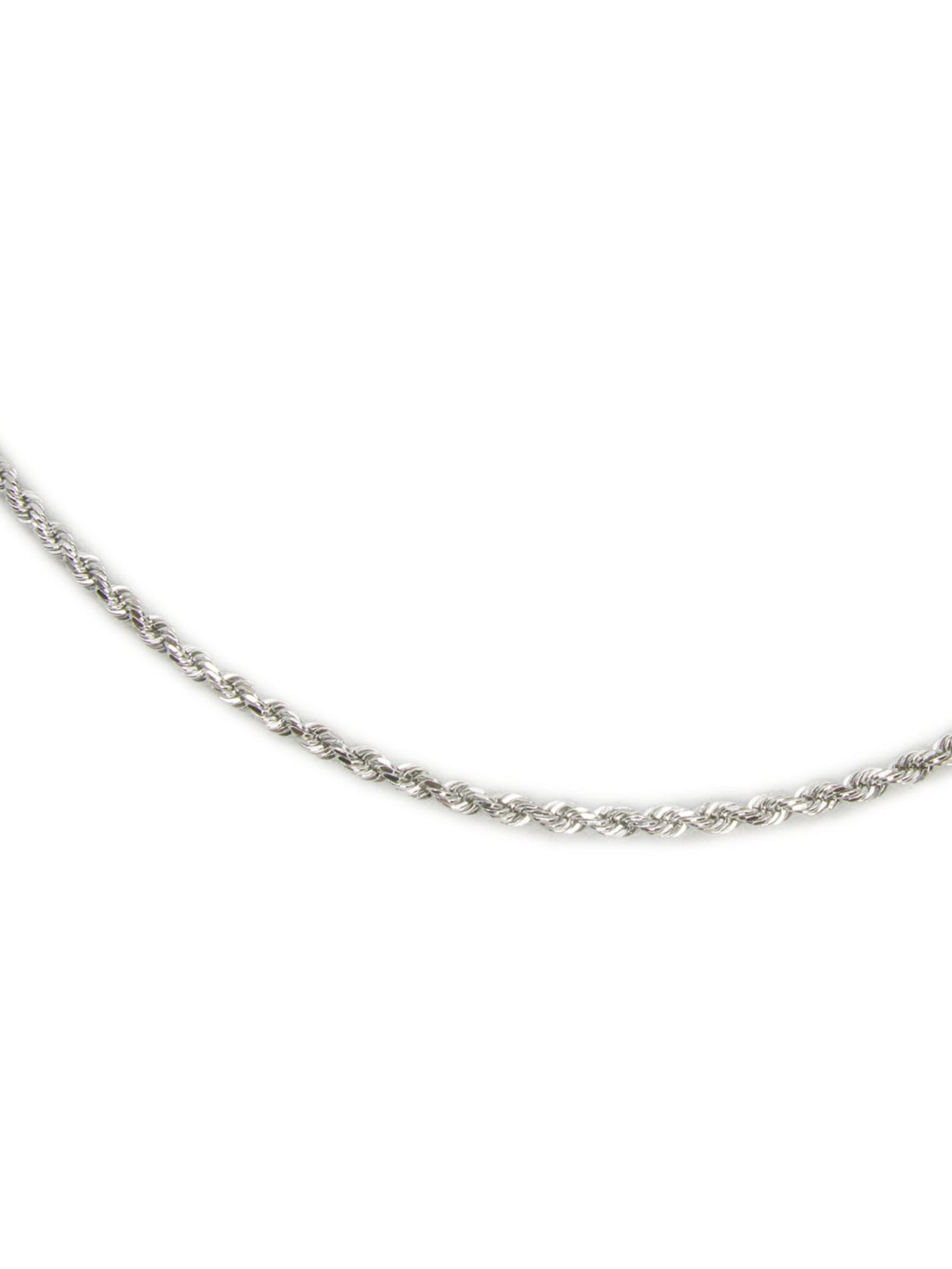 Solid Rope Chain 2MM (White Gold)
