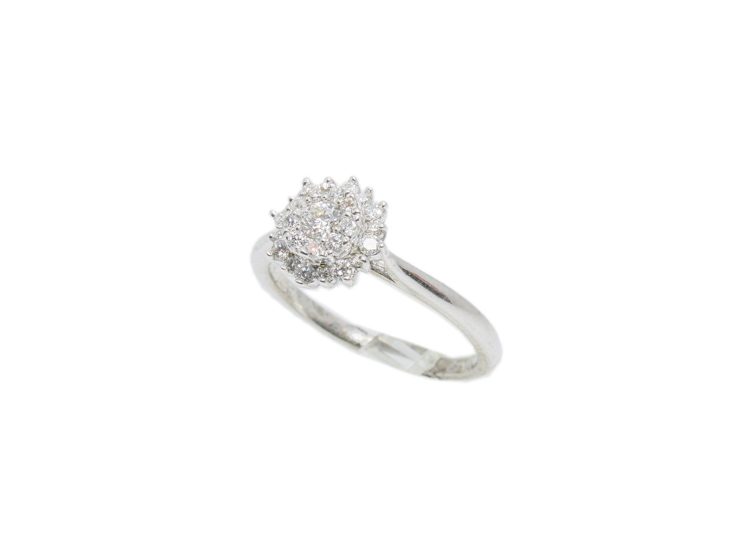 Bague Halo en Fleur en Or et Diamants 0,40ct