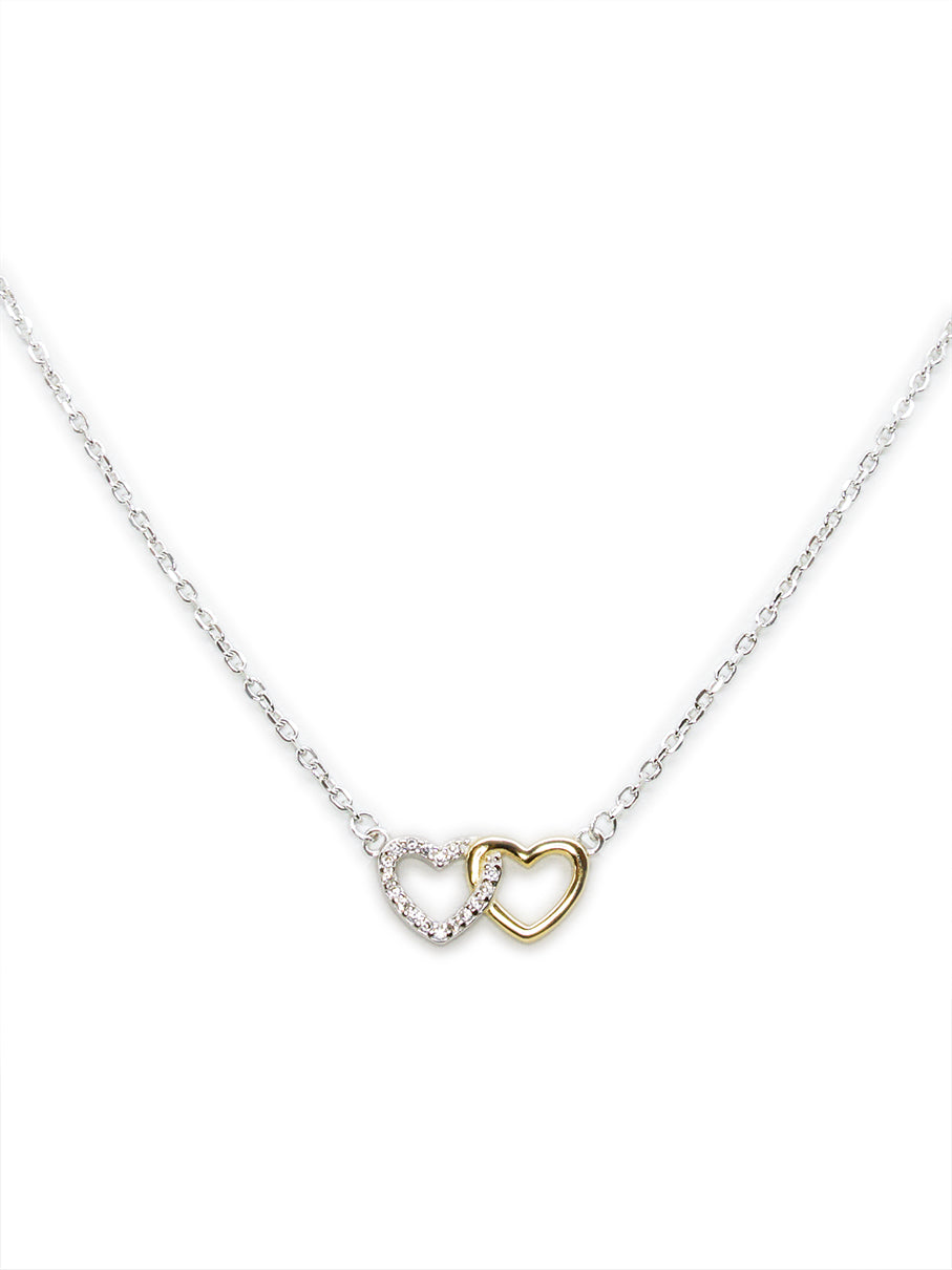 Hearts Pendant & Chain Set(Silver)