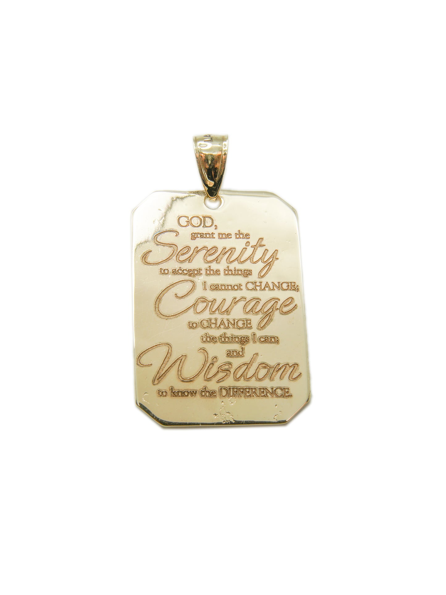 Serenity Prayer Gold Pendant