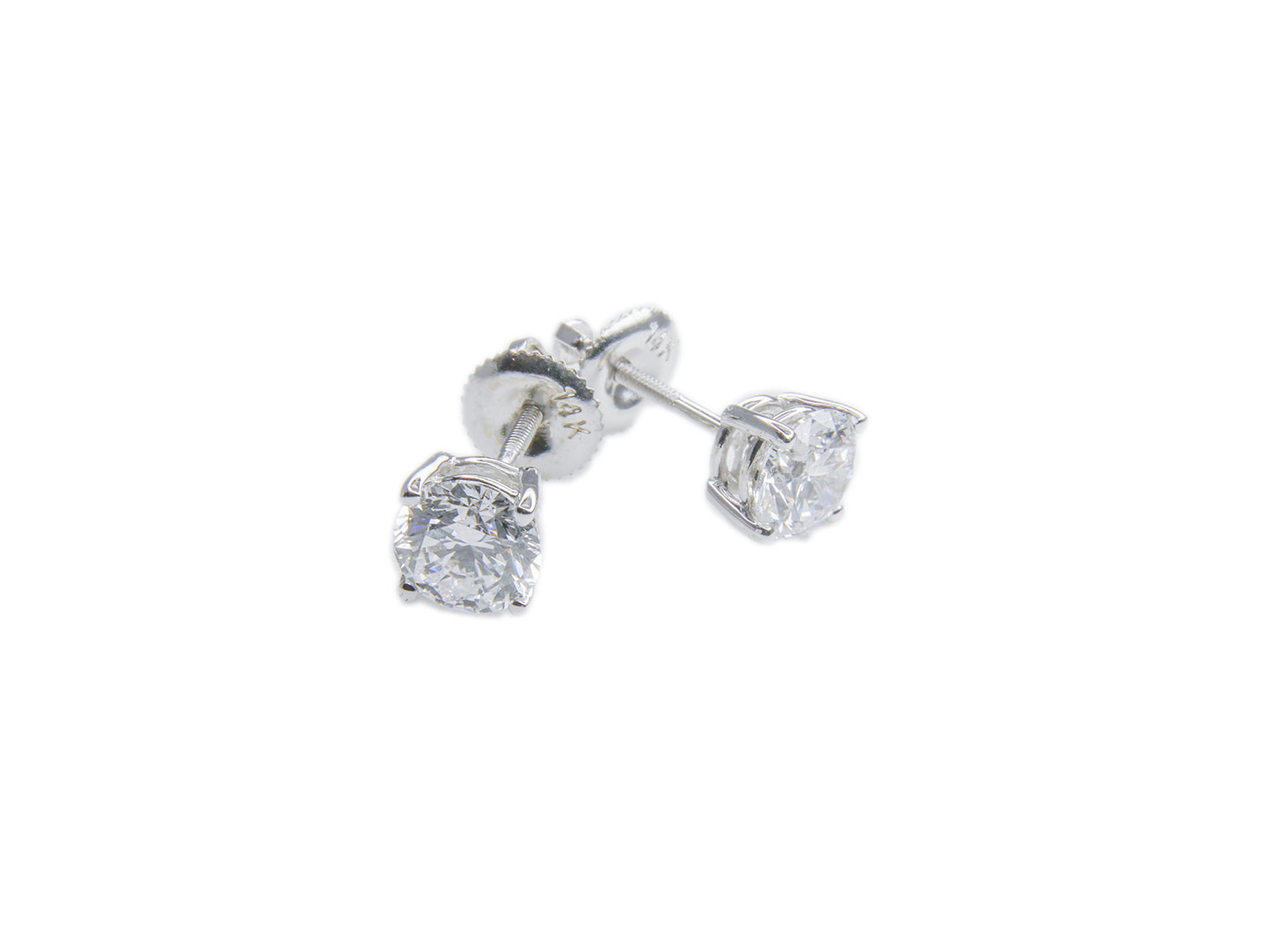Pair of Gold Solitaire & 1.11ct Diamond Studs