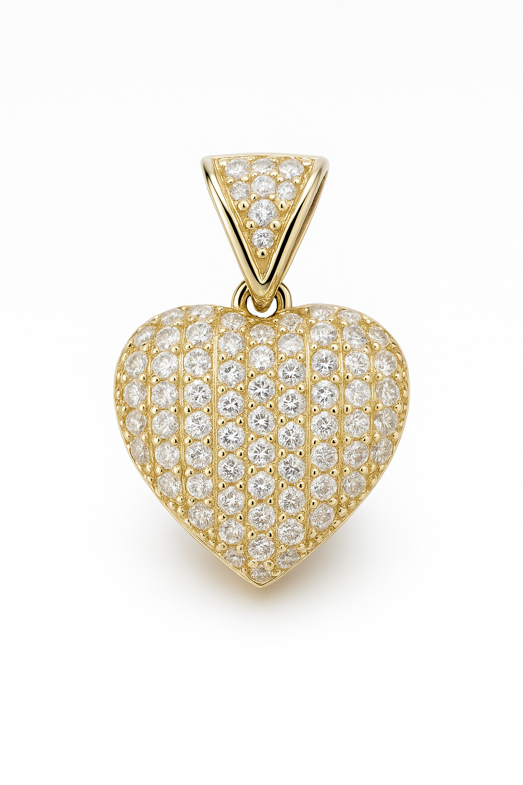 3D Heart Gold Pendant