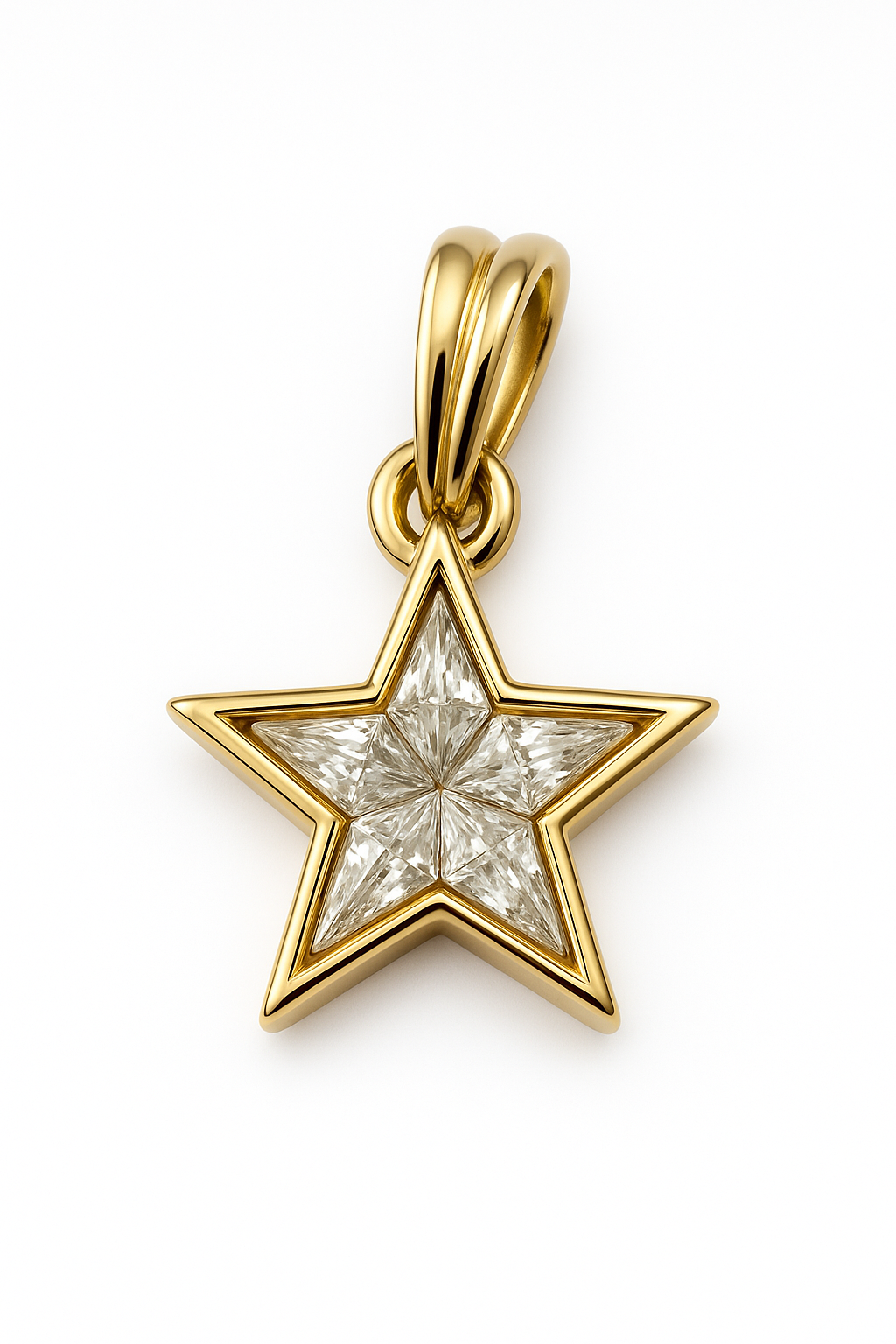 Pendentif étoile en or et diamant 0,39 ct