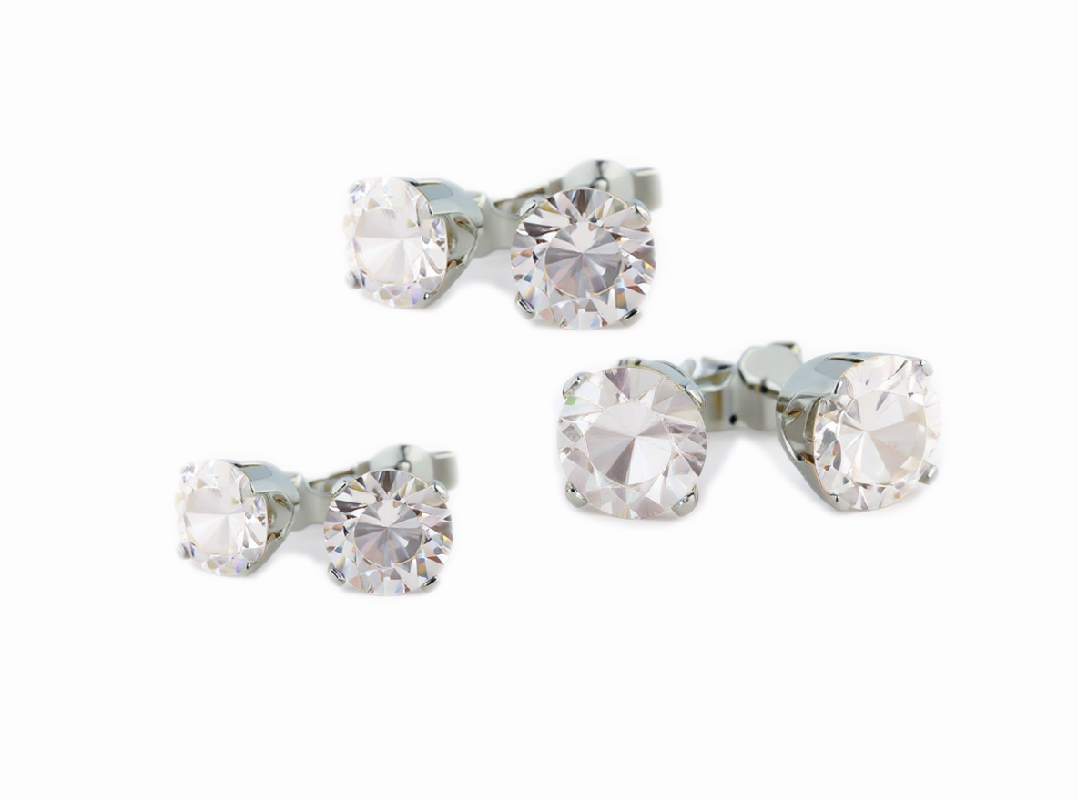 Paire de boucles d'oreilles solitaire