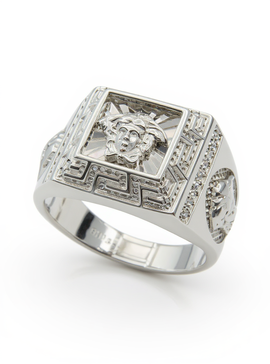 Bague Medusa carrée (argent)