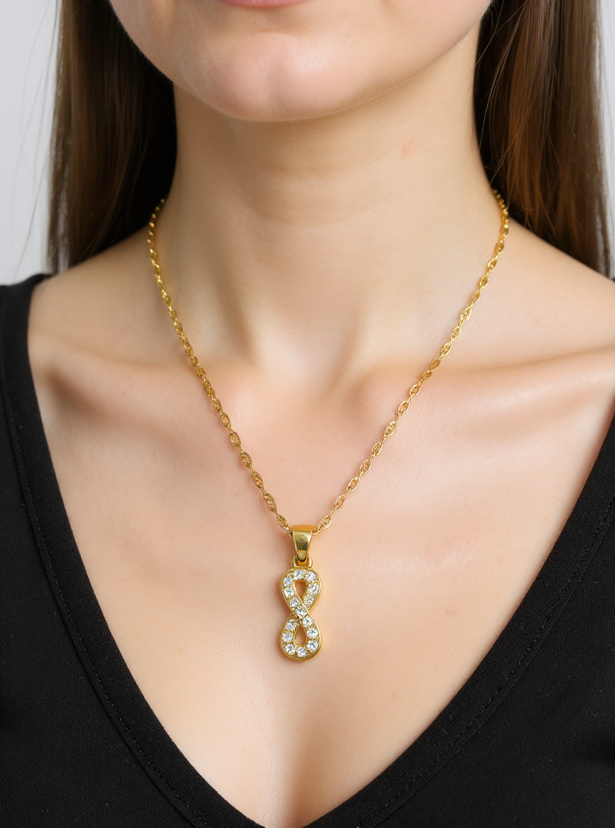 Ensemble pendentif et chaîne Infinity (Argent)