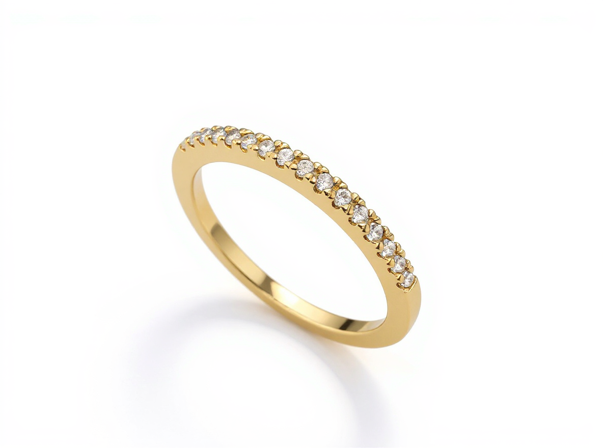 Half Eternity Gold Ring & 0.22ct Diamonds