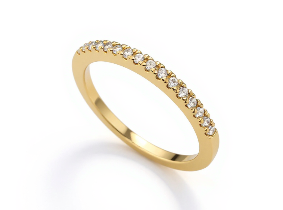 Bague semi-éternité en or et 0.38ct de diamants