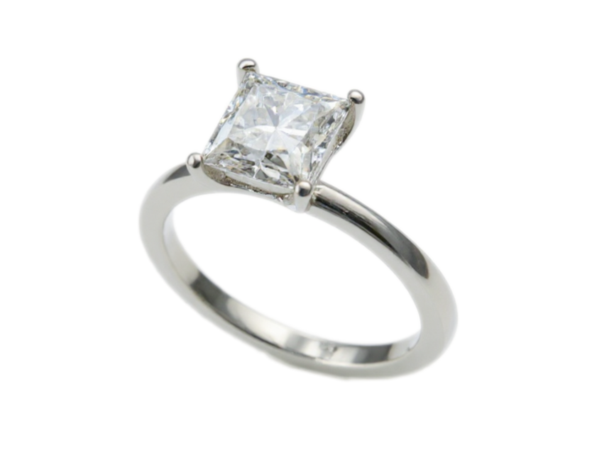 Solitaire Engagement Ring & 1.52ct Princess Cut Diamond