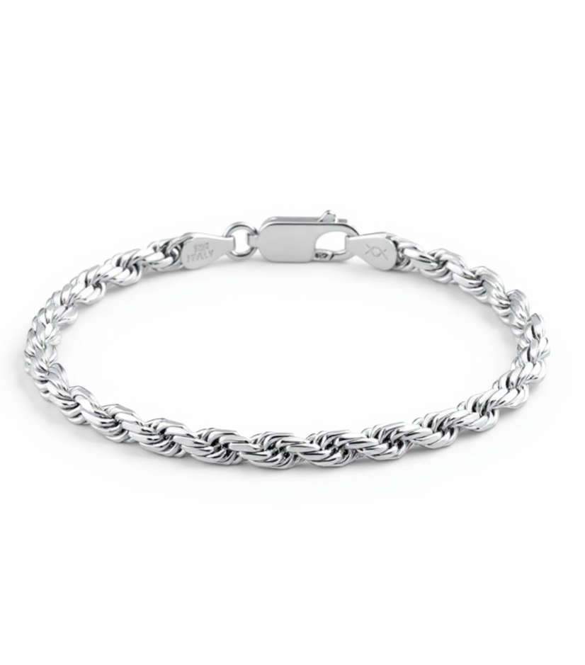 Rope Bracelet 4mm (Silver)