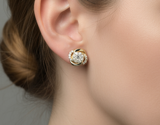 Pair of flowers Gold Studs