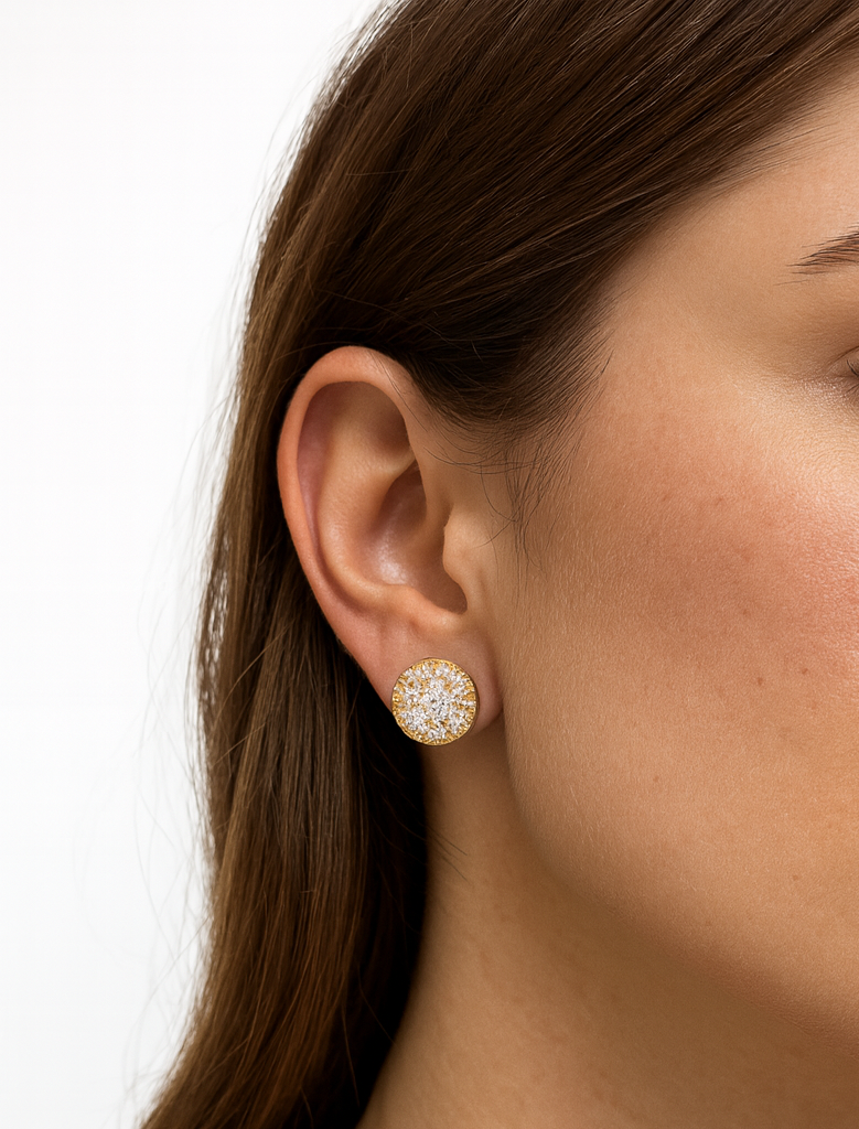 Pair of Round Gold Studs