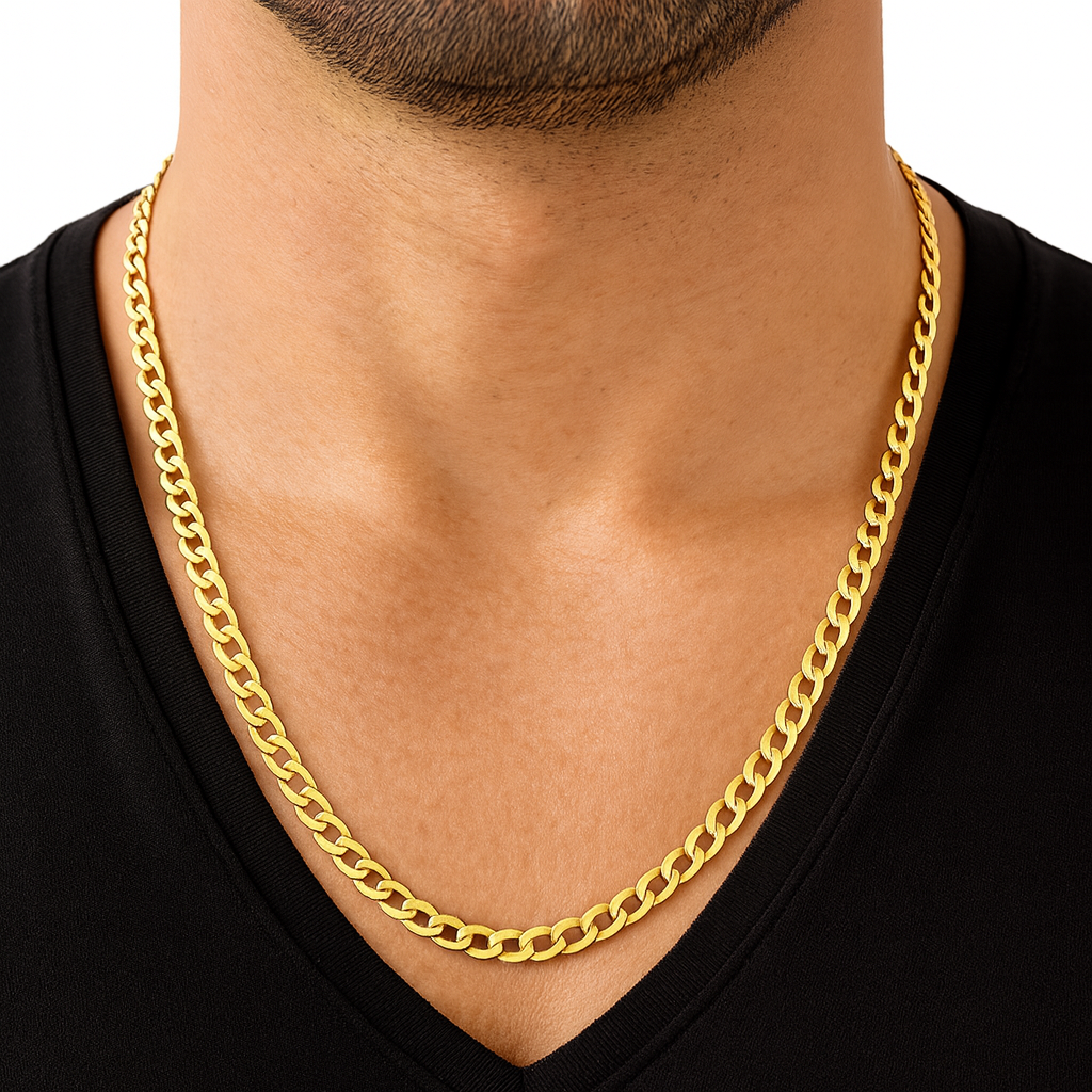 Flat Curb Gold Chain 4.5mm