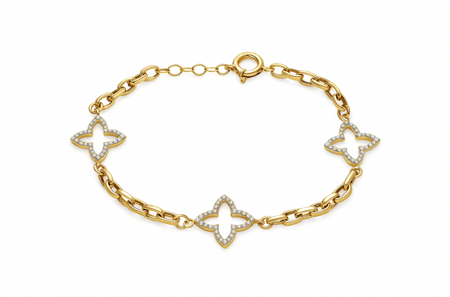 Fancy Flowers Gold Bracelet