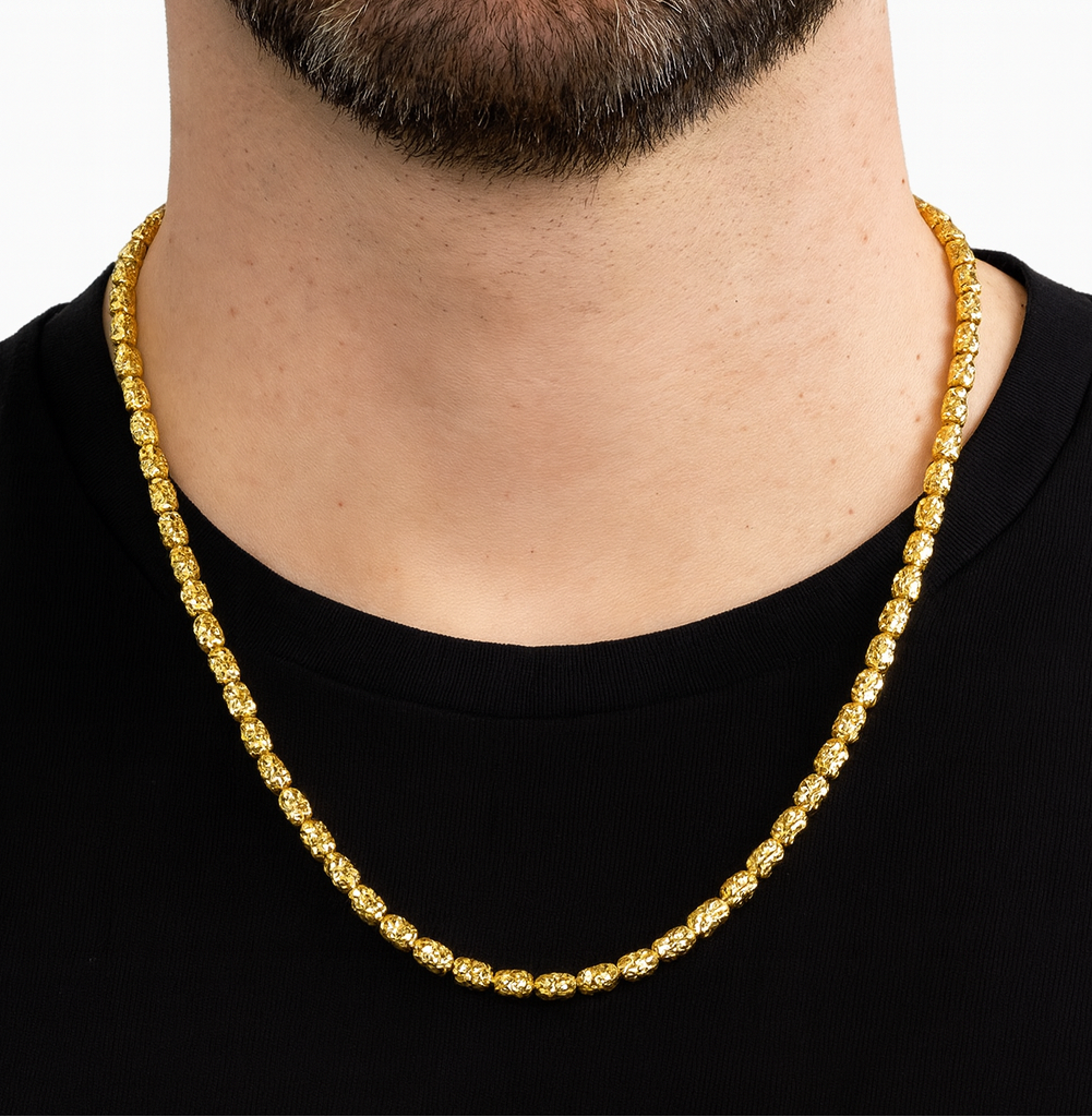Barrel Gold Chain 4MM