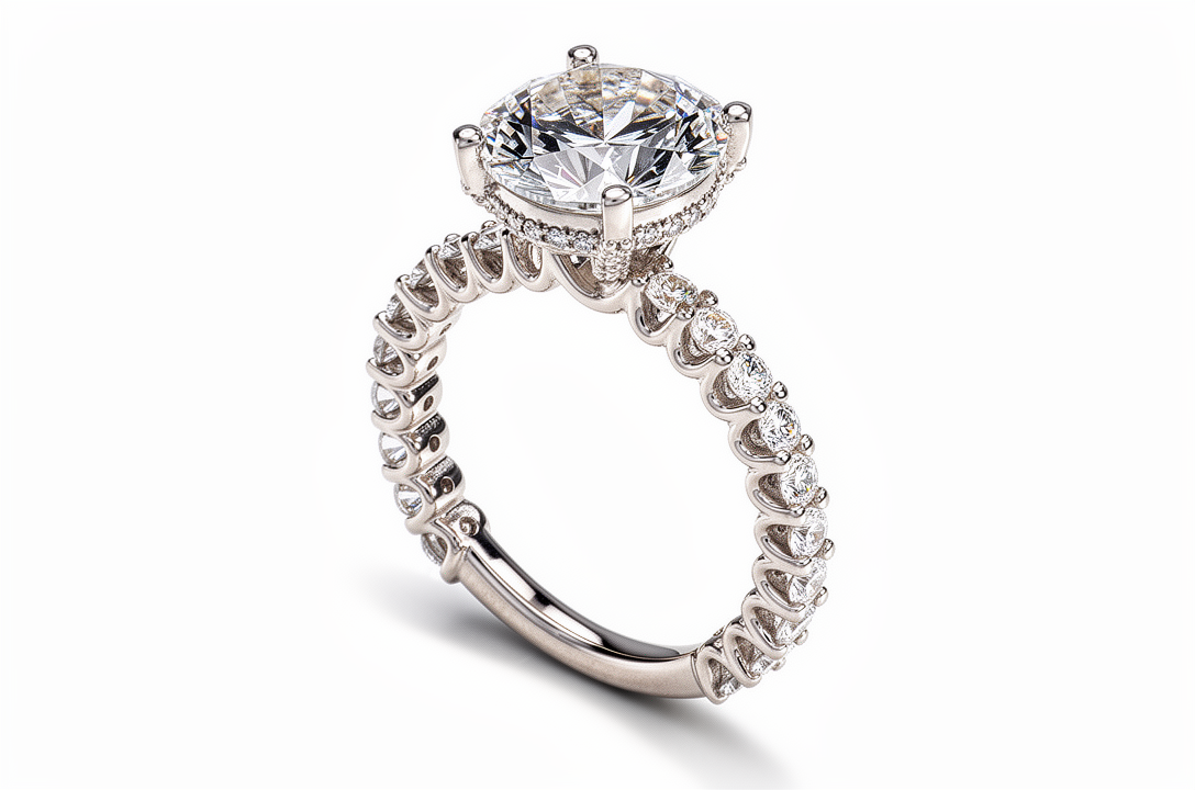 Bague de fiançailles avec halo et 5.25ct de diamants