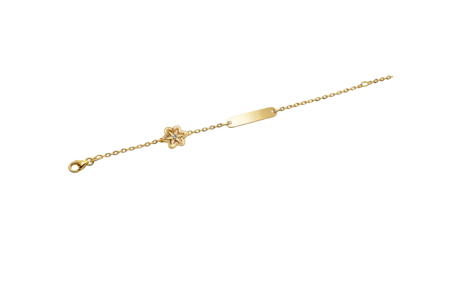 Bracelet Bébé Rolo en Or Gravable 10K