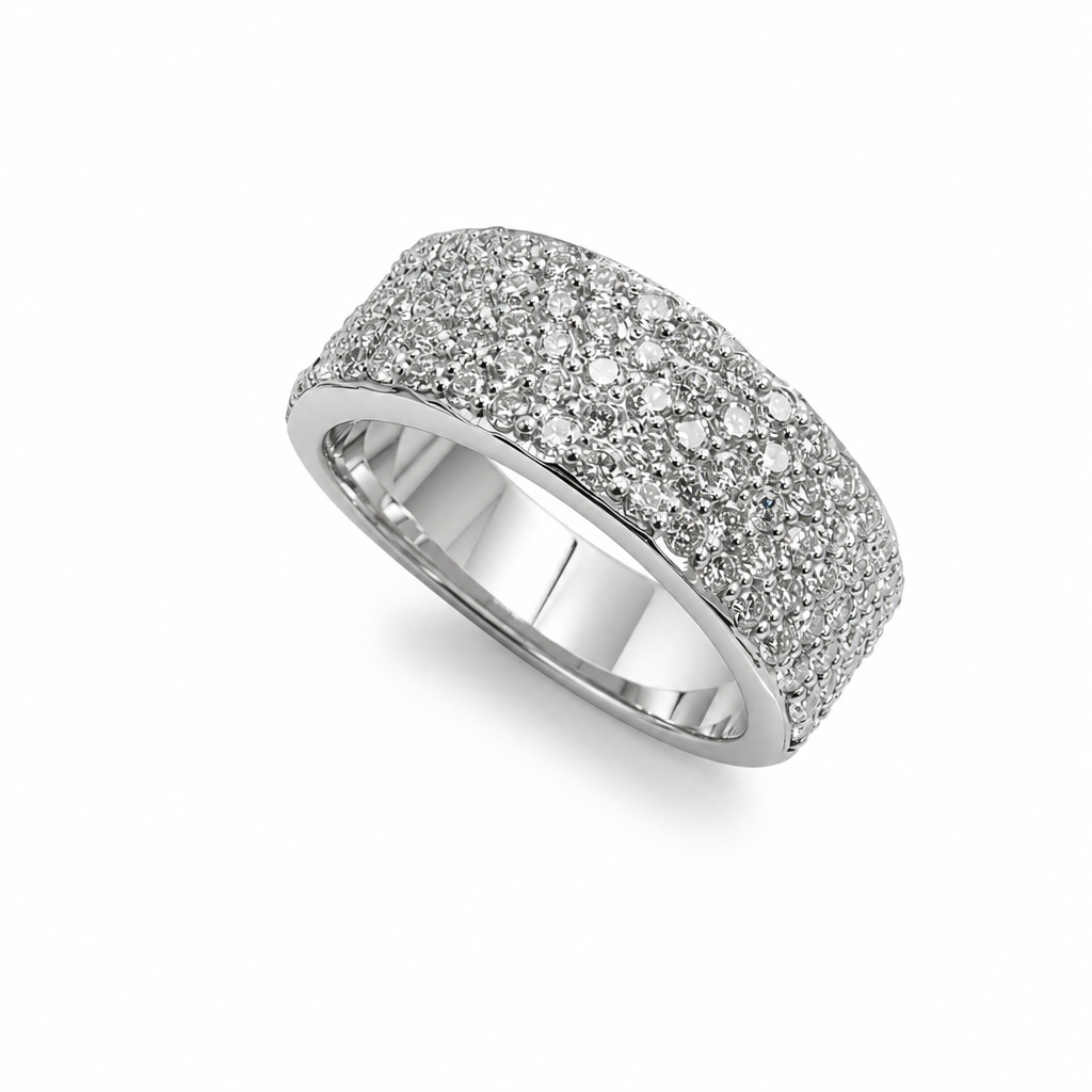 White Gold 7.3mm Pavé Band & 1.44ct Diamonds