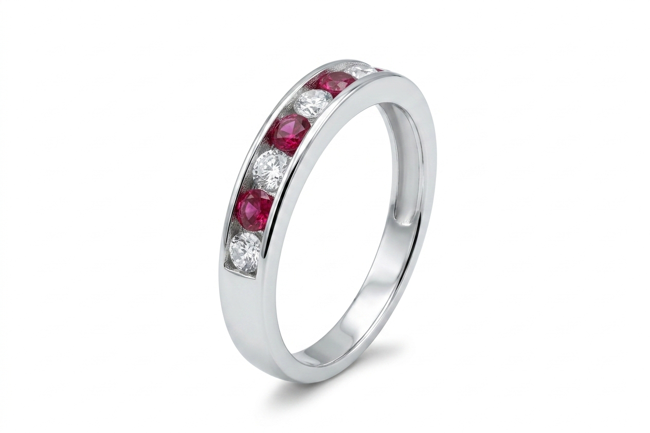 Bague 9 pierres serties (Argent)
