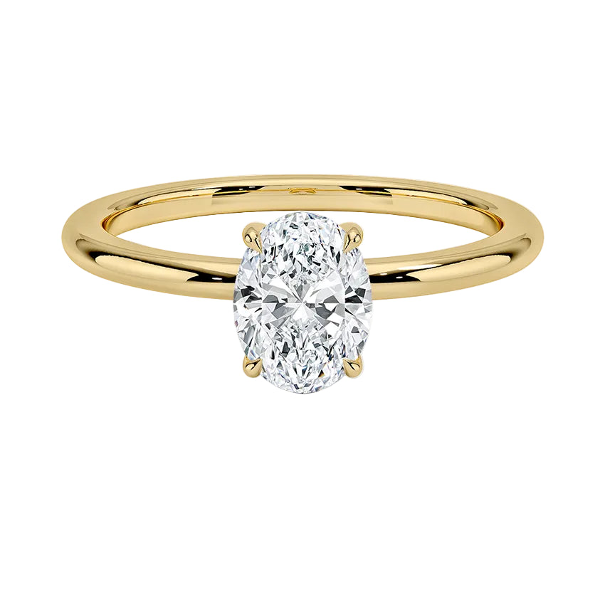 Bague Solitaire Ovale en Or
