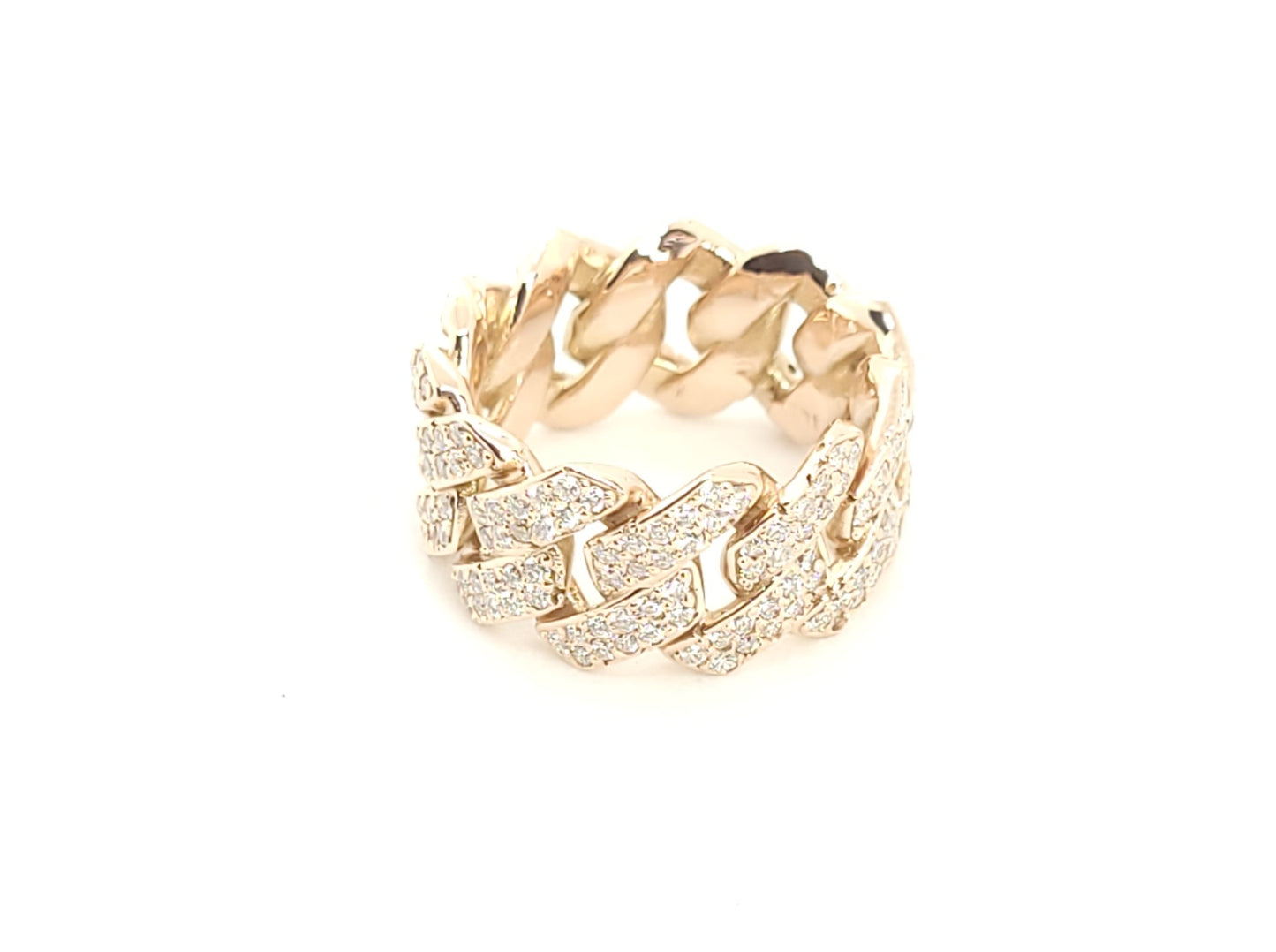 Cuban Gold Ring Iced Out & 2.9ct Diamonds