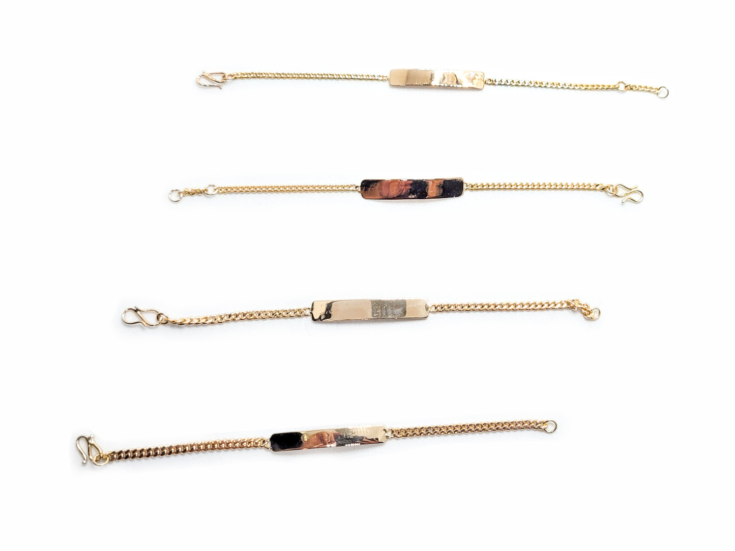 Baby Cuban Engravable Gold Bracelet 18K