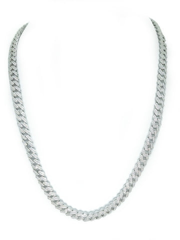 Cuban Chain 8mm Iced Out(Silver)