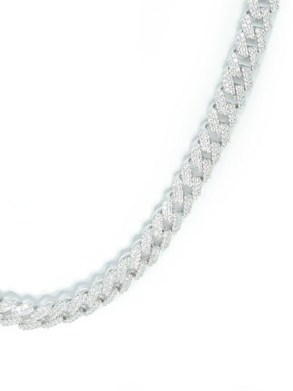 Cuban Chain 8mm Iced Out(Silver)