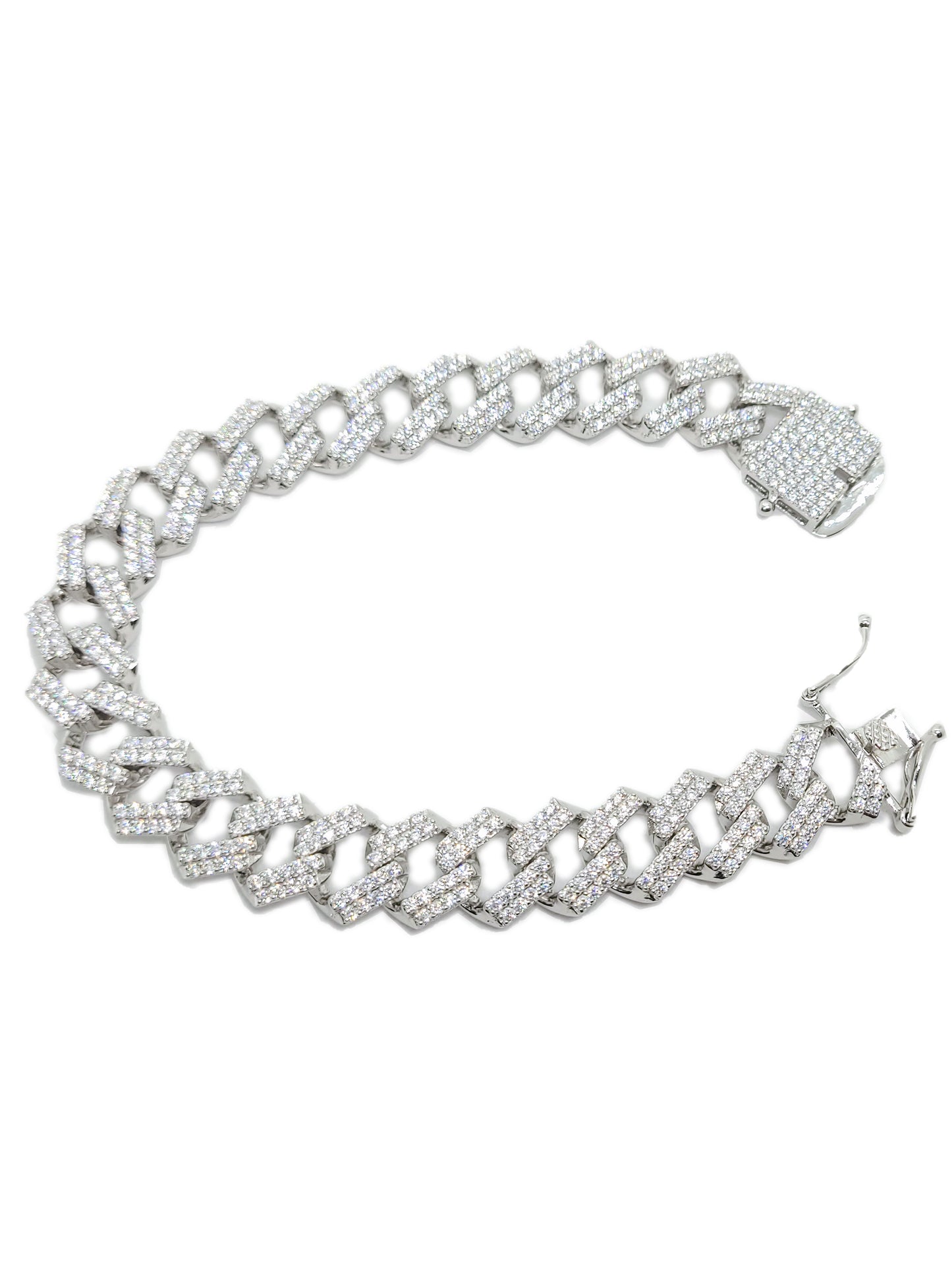 Cuban Bracelet 13mm Iced Out(Silver)