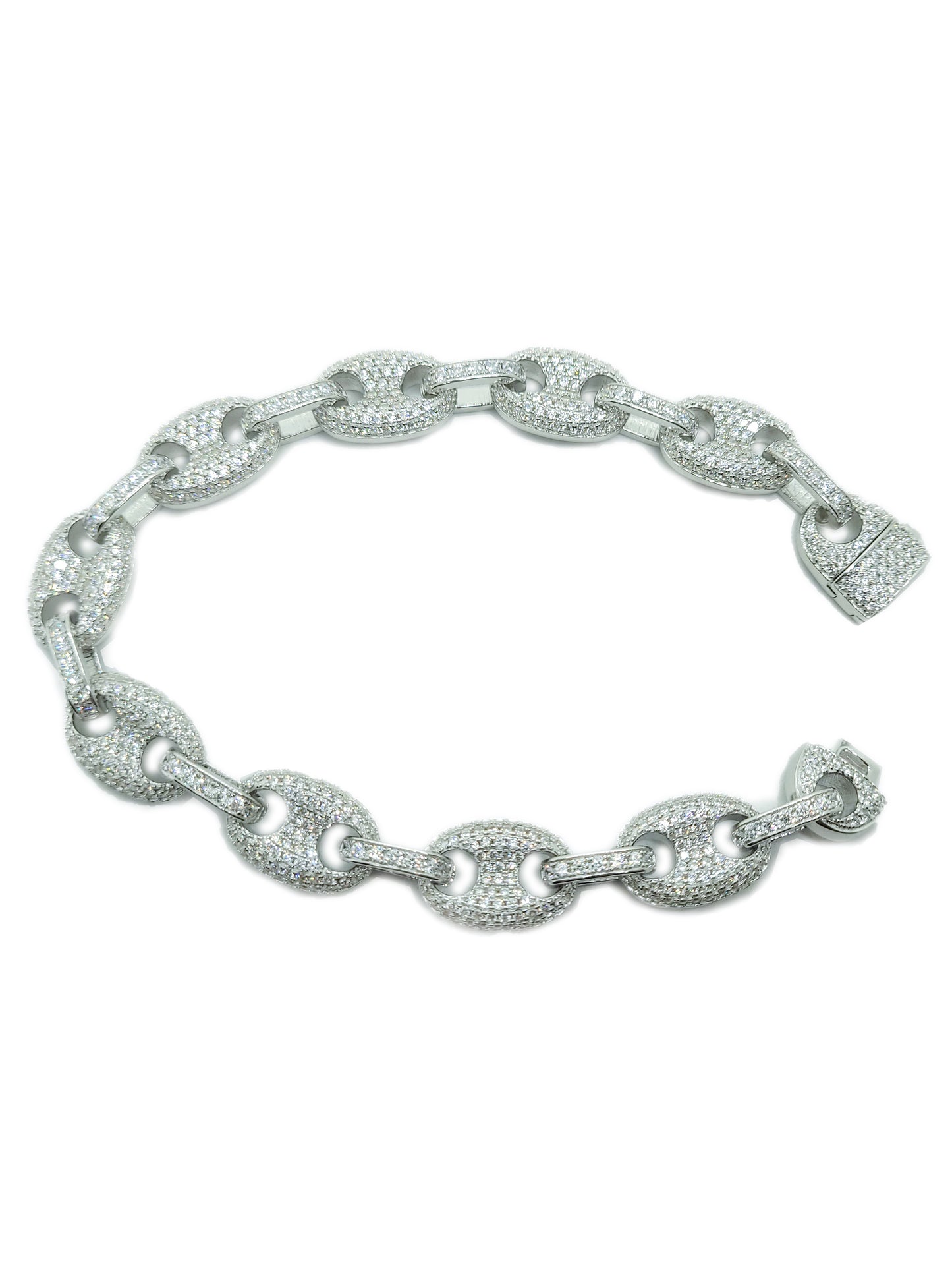 Puffy Bracelet 12mm Iced Out(Silver)