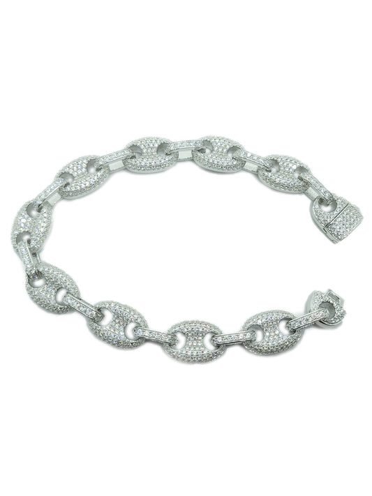 Bracelet Puffy 12mm Iced Out (Argent)