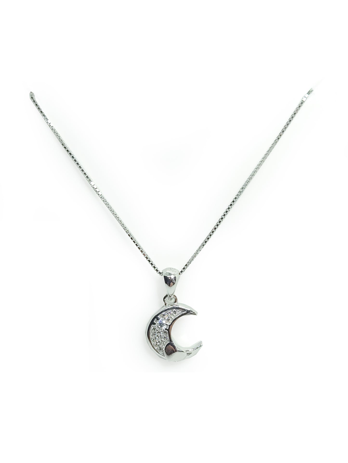 Ensemble Chaine et Pendantif Lune (argent)