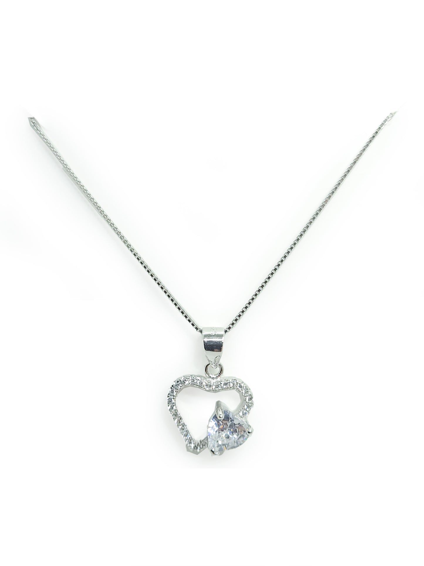 Heart Pendant & Chain Set(Silver)