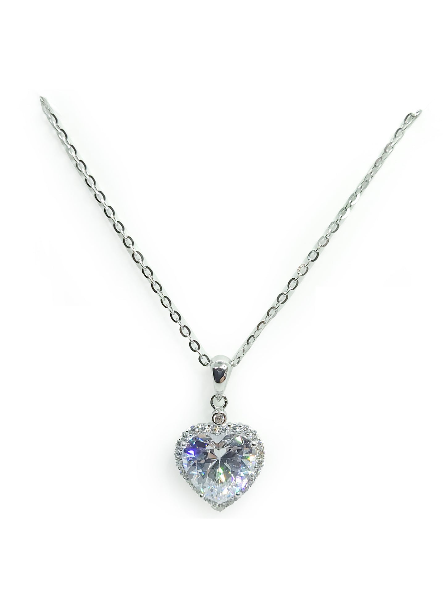 Heart Pendant & Chain Set(Silver)