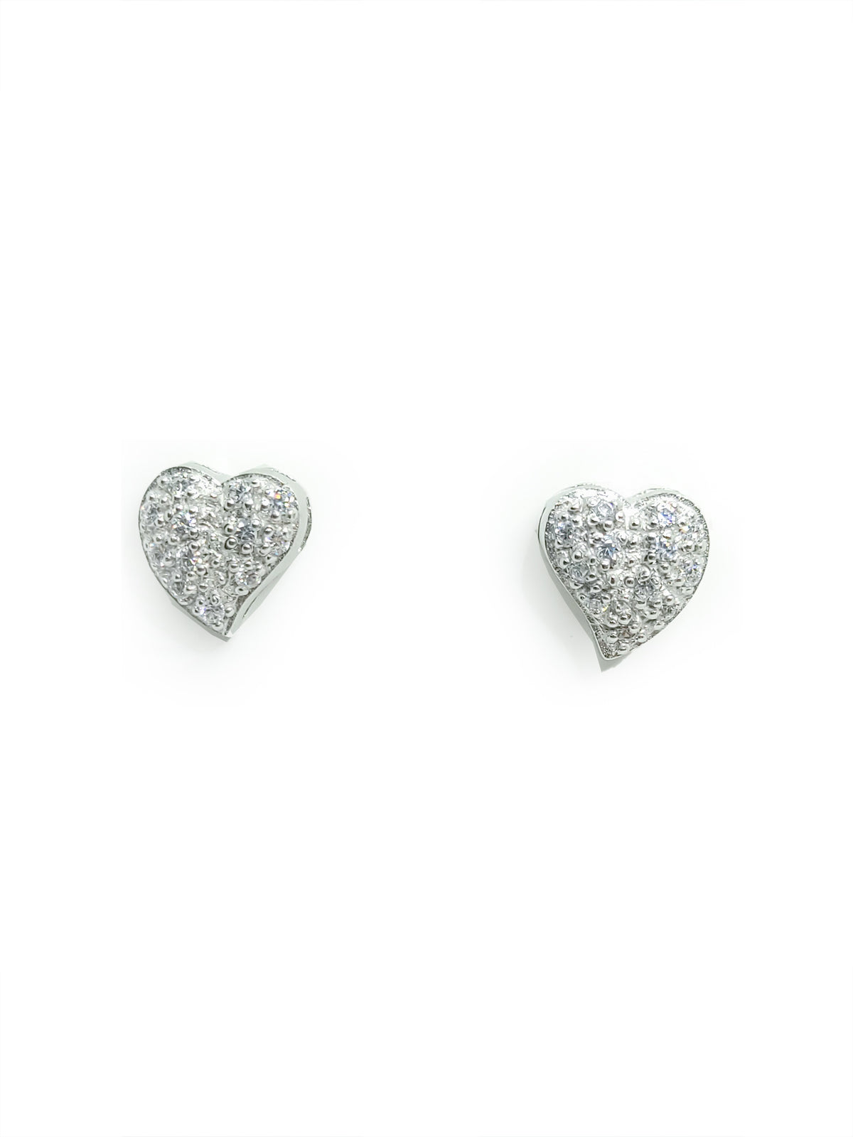 Heart Studs Earrings (Silver)