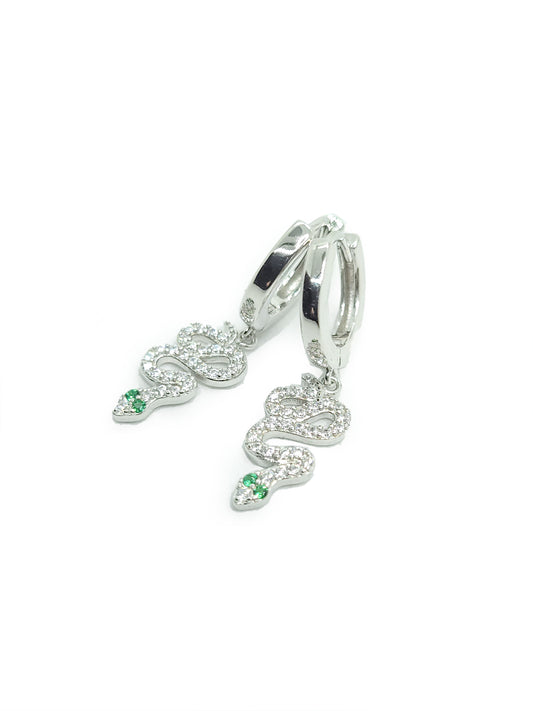 Boucles d'oreilles Serpent pendantes (Argent)