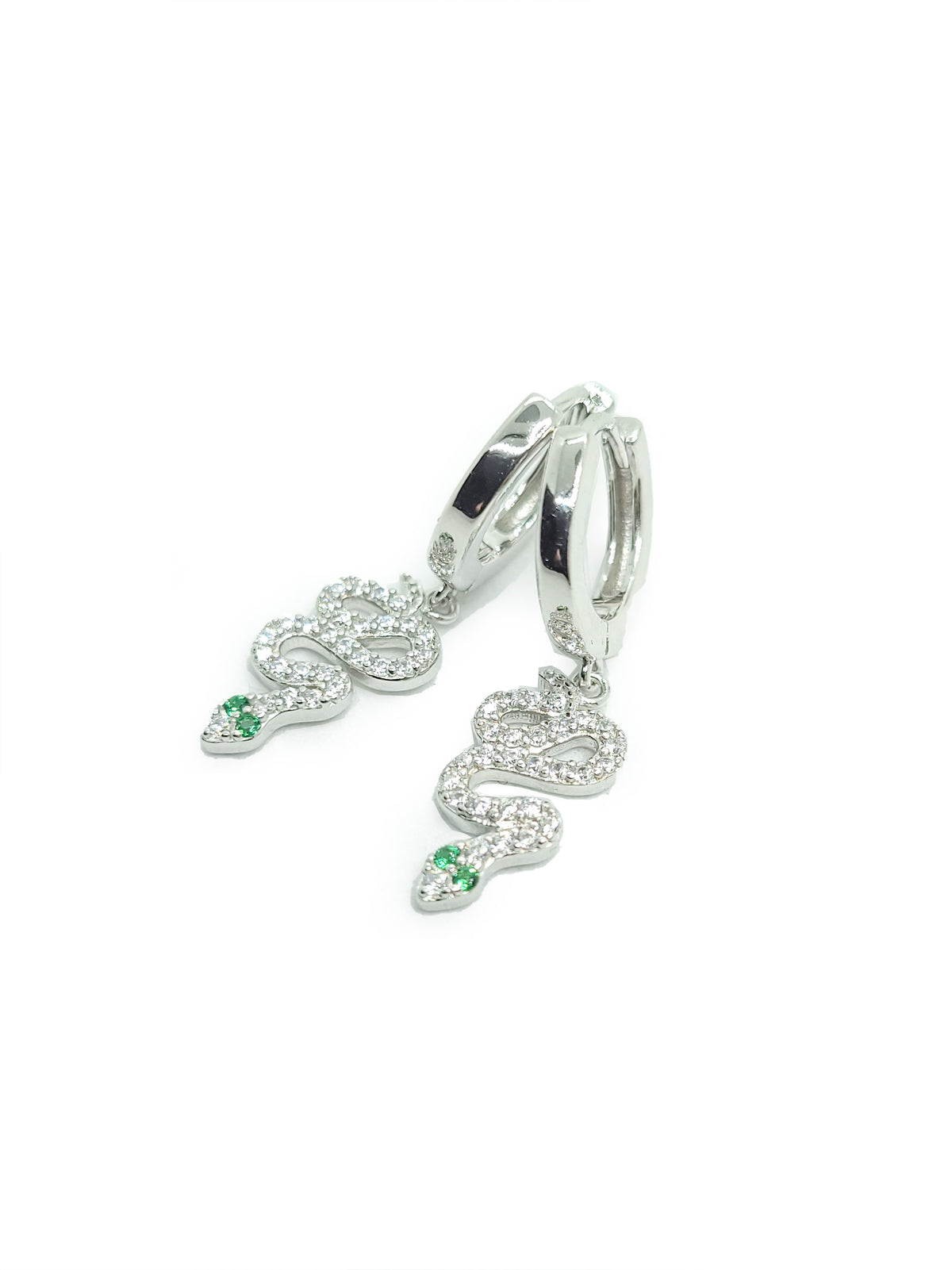 Drop Snake Earrings (Silver)