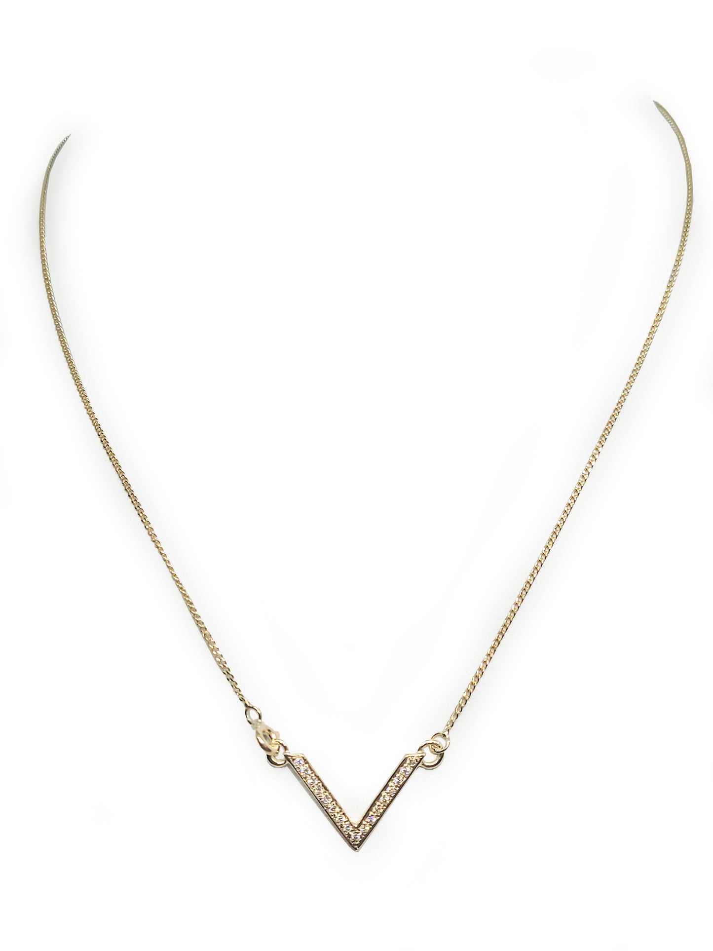 Collier 'V' en or et diamants 0,22 ct