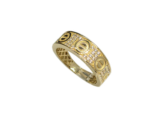 Eternity Gold Band with Screw Design & 0.41ct Diamonds