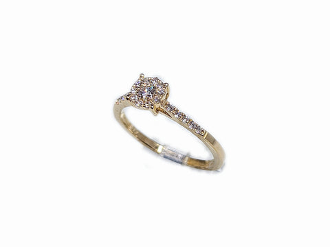 Cluster Gold Ring & 0.39ct Diamonds
