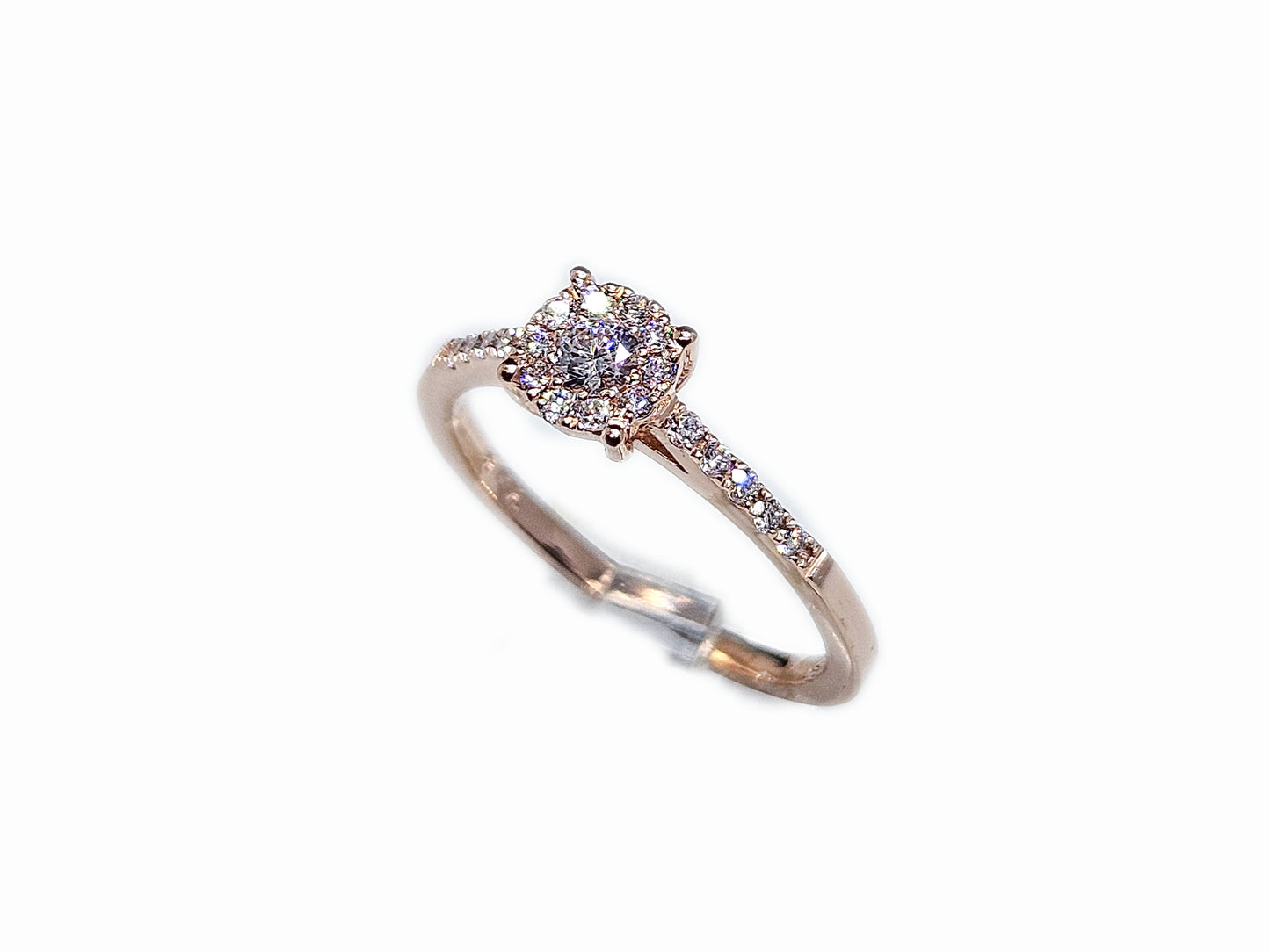 Bague cluster en or et diamants 0.39 ct