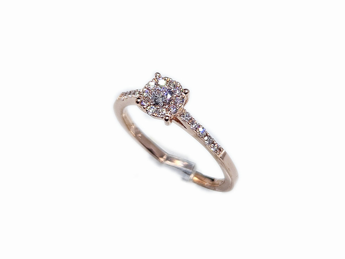 Cluster Gold Ring & 0.39ct Diamonds