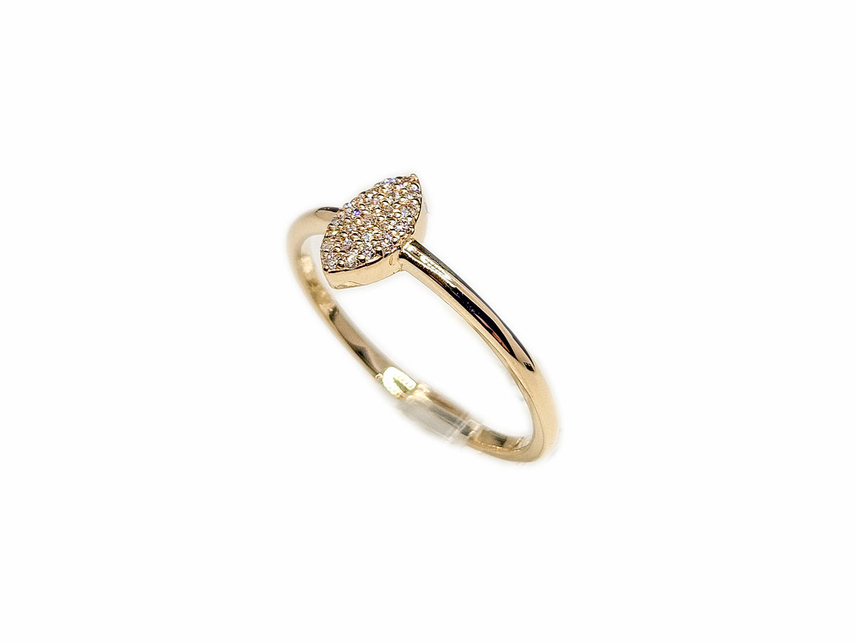 Pave Gold Ring & 0.15ct Diamonds