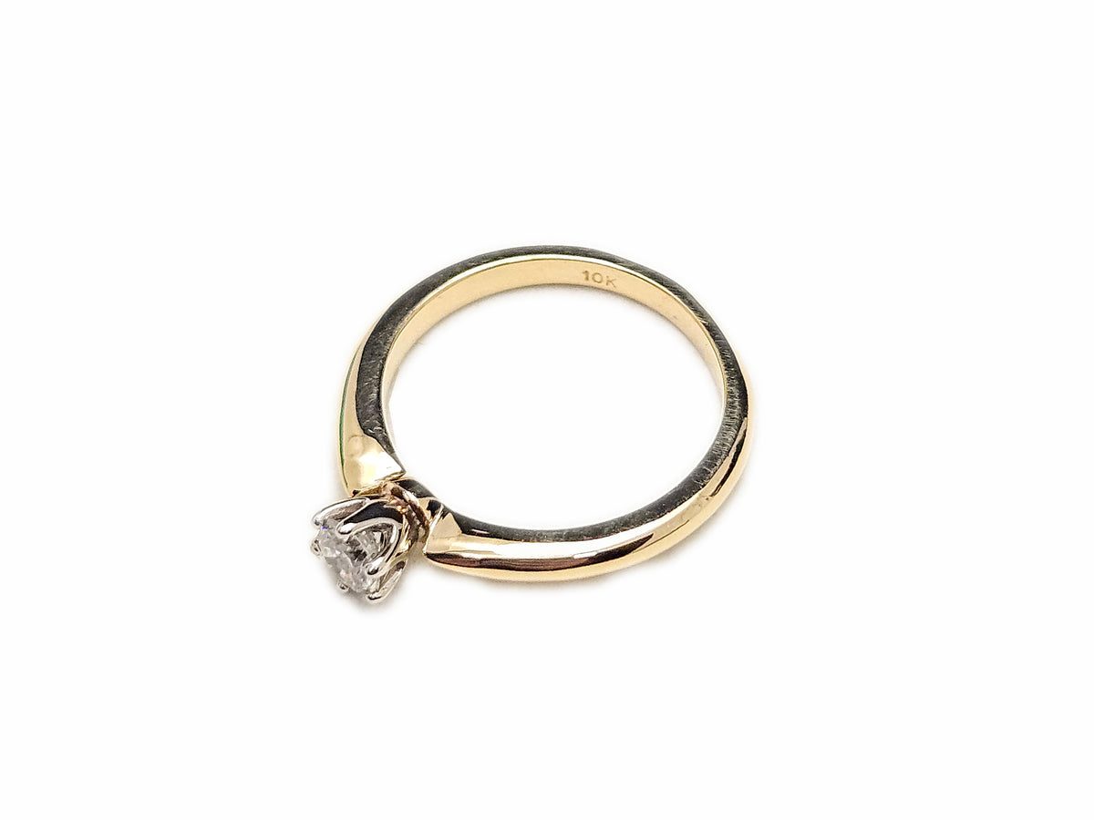 Solitaire Gold Ring & 0.36ct Diamond