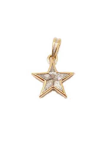 Gold Star Pendant & 0.39ct Diamond